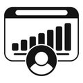 Online client graph icon simple vector. Trade stock