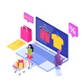 Online clothes shopping, e-commerce sales, digital marketing.