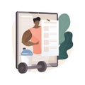 Online coach abstract concept vector illustration.