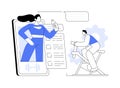 Online coach abstract concept vector illustration.