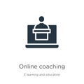 Online coaching icon vector. Trendy flat online coaching icon from e learning and education collection isolated on white