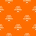 Online commerce pattern vector orange