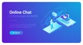 Online Communication Chat isometric. People talkin