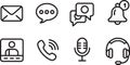 Online communication icons set vector style includes email chat message notification call Royalty Free Stock Photo