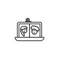 online communication of lovers icon. Element of friendship icon for mobile concept and web apps. Thin line online communication of