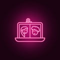 online communication of lovers icon. Elements of Friendship in neon style icons. Simple icon for websites, web design, mobile app