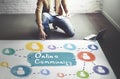 Online Community Sharing Communication Society Concept Royalty Free Stock Photo