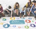 Online Community Sharing Communication Society Concept