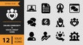 Online community and social group icons solid icon set isolated on white background Royalty Free Stock Photo