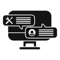 Online computer chat assistance icon simple vector. Support help