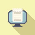Online computer payment bill icon flat vector. Tax form receipt Royalty Free Stock Photo