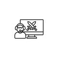 online, computer, wars icon. Simple thin line, outline vector of esport icons for UI and UX, website or mobile application