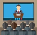 Online conference. Internet meeting, video call Royalty Free Stock Photo