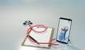 Online consult and online medical examination or telemedicine concept