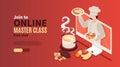 Online Cooking Masterclass Banner Royalty Free Stock Photo