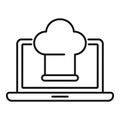 Online cooking show icon, outline style