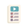 Online course checklist showing video with play button and check marks for completed tasks