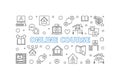 Online Course concept outline banner. Vector illustration Royalty Free Stock Photo