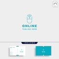 online course logo design vector internet learning symbol sign Royalty Free Stock Photo