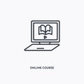 Online course outline icon. Simple linear element illustration. Isolated line online course icon on white background. Thin stroke Royalty Free Stock Photo