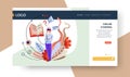 Online courses, audio lessons and education landing web page Royalty Free Stock Photo