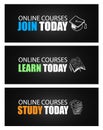 Online Courses concept with Business Doodle design style Royalty Free Stock Photo