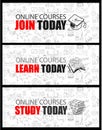 Online Courses concept with Business Doodle design style Royalty Free Stock Photo