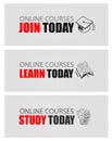 Online Courses concept with Business Doodle design style Royalty Free Stock Photo