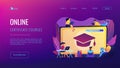 Online courses concept landing page. Royalty Free Stock Photo