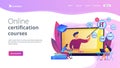 Online IT courses concept landing page
