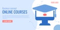 Online courses, distance education, global education flat illustration concepts set. Flat design graphics for web sites Royalty Free Stock Photo