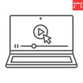 Online courses line icon