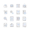 online courses line icons collection. eLearning, virtual, distance, instruction, web-based, remote, digital vector and