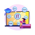 Online IT courses vector concept metaphor Royalty Free Stock Photo