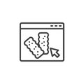 Online cracker ordering line icon