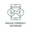 Online currency exchange vector line icon, linear concept, outline sign, symbol