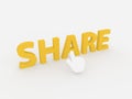 Online cursor clicks share . Royalty Free Stock Photo