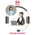 Online customer service,support concept,network assistant,headph