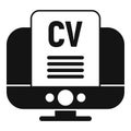 Online cv job icon simple vector. Boos seek Royalty Free Stock Photo