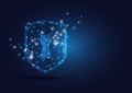 Online data protection shield and abstract Royalty Free Stock Photo