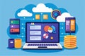Online database management using laptop applications for efficient data storage and access, Online database cloud disk, laptop