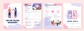 Online dating hardships flat vector brochure template