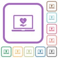 Online Dating on laptop simple icons