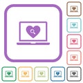 Online Dating on laptop simple icons