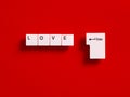 Online dating. To search and find love on the internet or social media applications. Computer keyboard keys with the word love