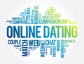 Online Dating word cloud collage, love concept background
