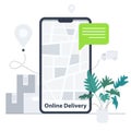 Online delivery concept. Flat design character. Business, health care, and medical vector illustration