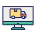 Online delivery, Online order, logistic, cargo fully editable vector icon Royalty Free Stock Photo