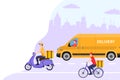 Online delivery service concept,