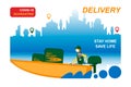 Online delivery service. home and office delivery Royalty Free Stock Photo